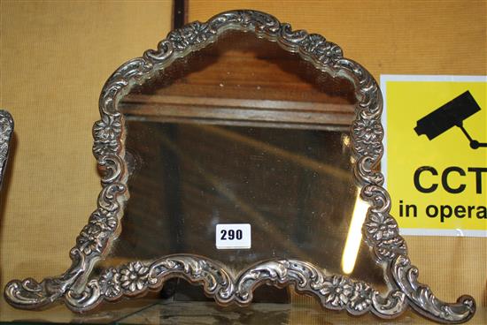 Silver framed mirror